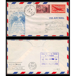 12180 enveloppe bleue fam 32 tampa to habana cuba 5/12/1946 premier vol first flight lettre airmail cover usa aviation