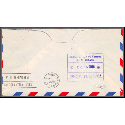 12180 enveloppe bleue fam 32 tampa to habana cuba 5/12/1946 premier vol first flight lettre airmail cover usa aviation