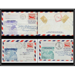 12200 lot de 3 fam 18 new york barcelona espagne spain 8/11/1948 premier vol first flight airmail stationery entier usa 