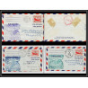 12200 lot de 3 fam 18 new york barcelona espagne spain 8/11/1948 premier vol first flight airmail stationery entier usa 