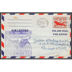 12200 lot de 3 fam 18 new york barcelona espagne spain 8/11/1948 premier vol first flight airmail stationery entier usa 