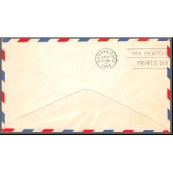 12201b enveloppe rouge fam 34 houston to habana cuba 4/6/1948 premier vol first flight lettre airmail cover usa aviation