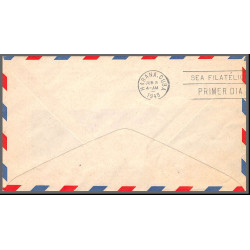 12201d enveloppe rouge fam 34 houston to habana cuba 4/6/1948 premier vol first flight lettre airmail cover usa aviation