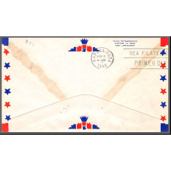 12201f enveloppe rouge fam 34 houston to habana cuba 4/6/1948 premier vol first flight lettre airmail cover usa aviation
