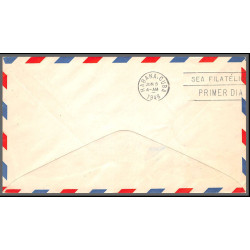 12201h enveloppe rouge fam 34 houston to habana cuba 4/6/1948 premier vol first flight lettre airmail cover usa aviation