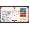 12202b enveloppe bleue fam 34 houston to habana cuba 4/6/1948 premier vol first flight lettre airmail cover usa aviation