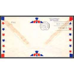 12202b enveloppe bleue fam 34 houston to habana cuba 4/6/1948 premier vol first flight lettre airmail cover usa aviation