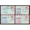 12207 lot 4 couleurs fam 18 new york basra iraq 20/1/1949 premier vol first flight airmail stationery entier usa 