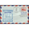 12207 lot 4 couleurs fam 18 new york basra iraq 20/1/1949 premier vol first flight airmail stationery entier usa 