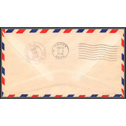12211 am 90 huron 28/11/1949 premier vol first flight lettre airmail cover usa aviation