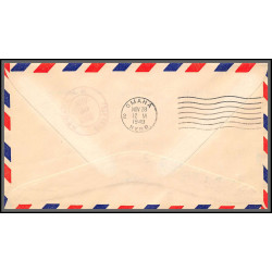 12214 am 90 yanaton 28/11/1949 premier vol first flight lettre airmail cover usa aviation