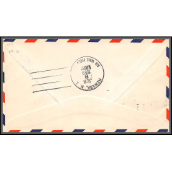 12232 am 3 helicopter princeton 8/6/1953 premier vol first flight lettre airmail cover usa aviation