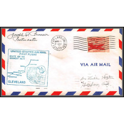 12242 signed signé am 88 cleveland 15/4/1953 premier vol first flight lettre airmail cover usa aviation