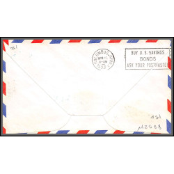 12242 signed signé am 88 cleveland 15/4/1953 premier vol first flight lettre airmail cover usa aviation