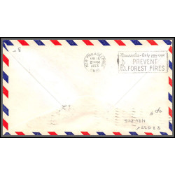 12251 signed signé am 88 mansfield 15/4/1953 premier vol first flight lettre airmail cover usa aviation