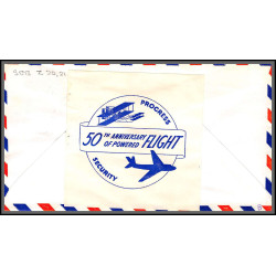 12260 signed signé dedication branley airport 12/4/1953 premier vol first flight lettre airmail cover usa aviation