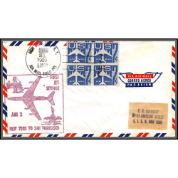 12311 am 2 first jet service new york to san francisco 21/3/1959 premier vol first flight lettre airmail cover usa 