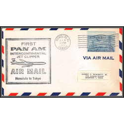 12313 honolulu to tokyo japan 5/9/1959 premier vol first pan am intercontinental jet clipper flight lettre airmail cover