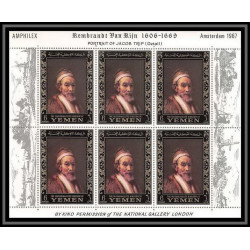 484 - Yemen kingdom MNH ** N° 278 / 283 A OR (gold) Rembrandt (Nederland) feuilles (sheets (tableaux painting) amphilex 