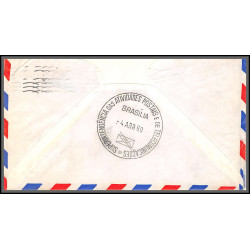 12379 fam 5 pan american new york rio brasilia brazil 3/4/1960 premier vol first flight lettre airmail cover usa 