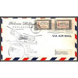 12385 paterson helicopter helicoptere dedication 23/6/1960 premier vol first flight lettre airmail cover usa aviation