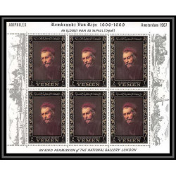 484 - Yemen kingdom MNH ** N° 278 / 283 A OR (gold) Rembrandt (Nederland) feuilles (sheets (tableaux painting) amphilex 