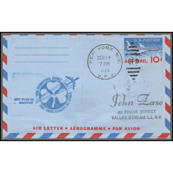 12387 new york to shannon ireland 14/12/1960 premier vol first flight airmail entier stationery usa aviation