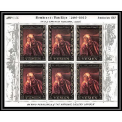 484 - Yemen kingdom MNH ** N° 278 / 283 A OR (gold) Rembrandt (Nederland) feuilles (sheets (tableaux painting) amphilex 