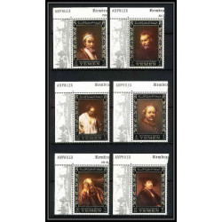 484b - Yemen kingdom MNH ** N° 278 / 283 A OR (gold) Rembrandt (Nederland) (tableaux painting) amphilex 67 dutch 