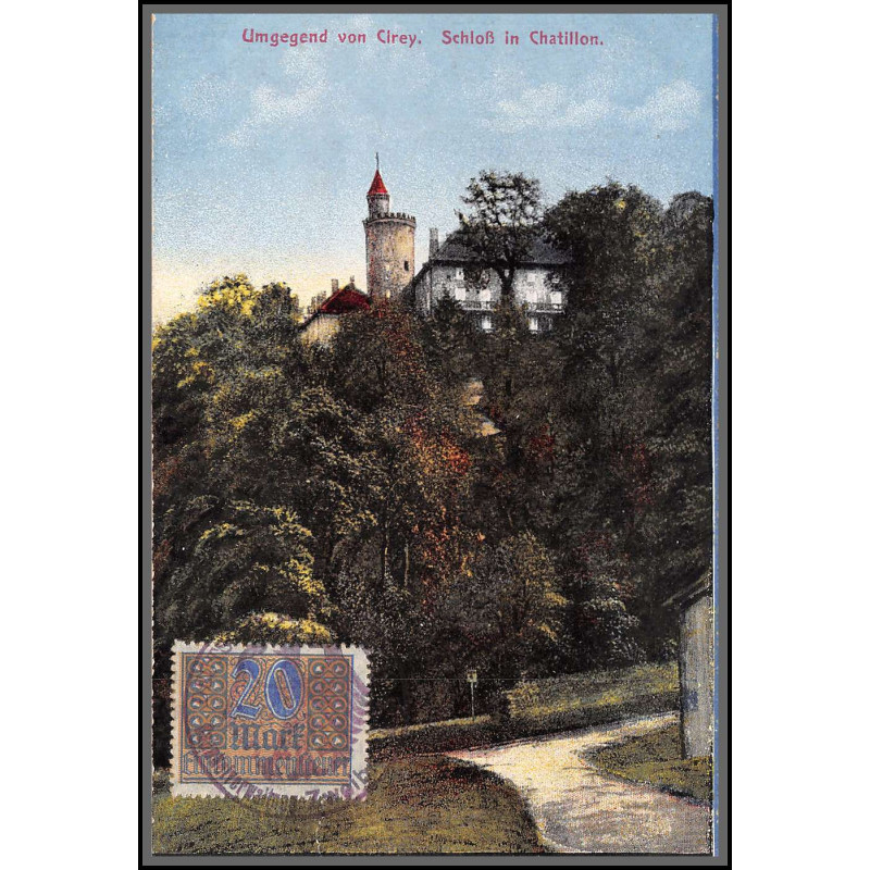 12751 train Railway cachet deutsche reichsbahn zweibrücken 1923 carte postale Val-et-Chatillon postcard reich allemagne