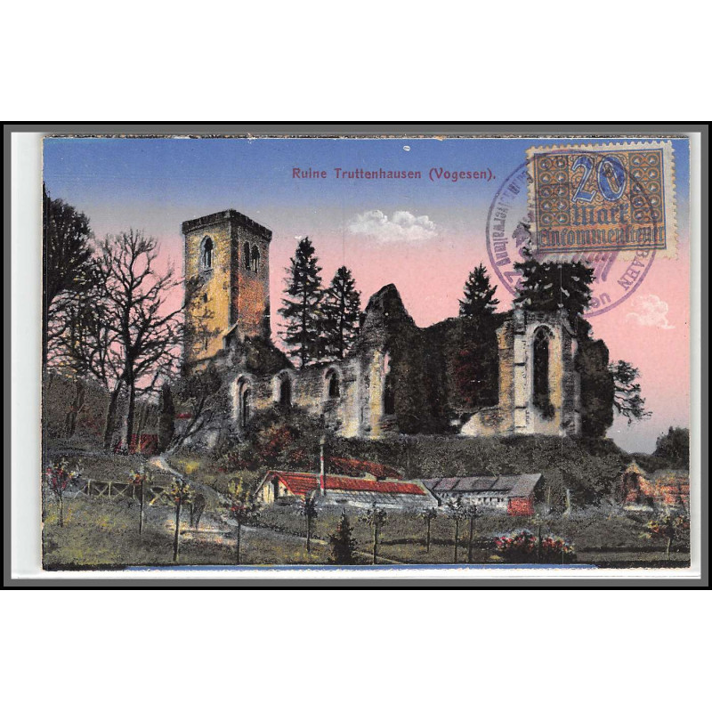 12756 train Railway cachet deutsche reichsbahn zweibrücken 1923 reuine Truttenhausen vosges carte postale postcard reich