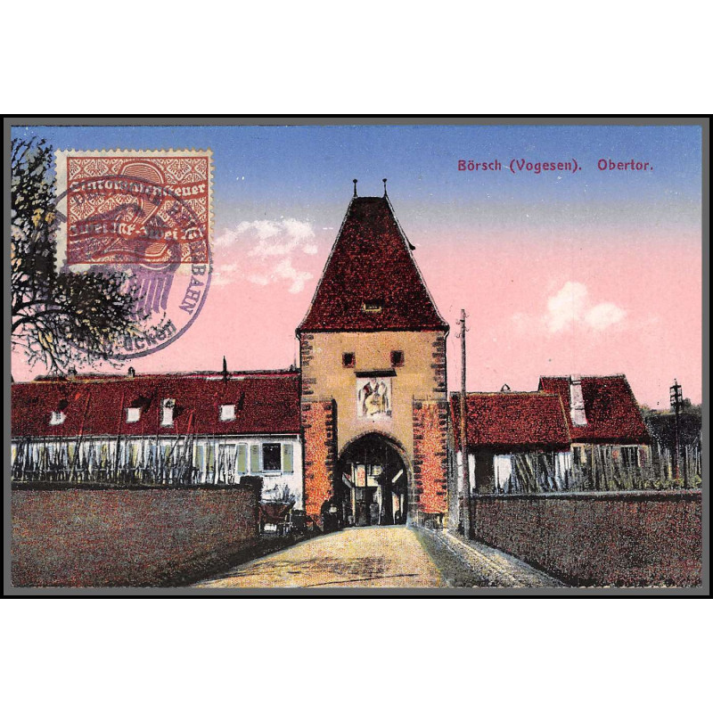 12760 train Railway cachet deutsche reichsbahn zweibrücken 1923 obertor vosges carte postale postcard reich allemagne