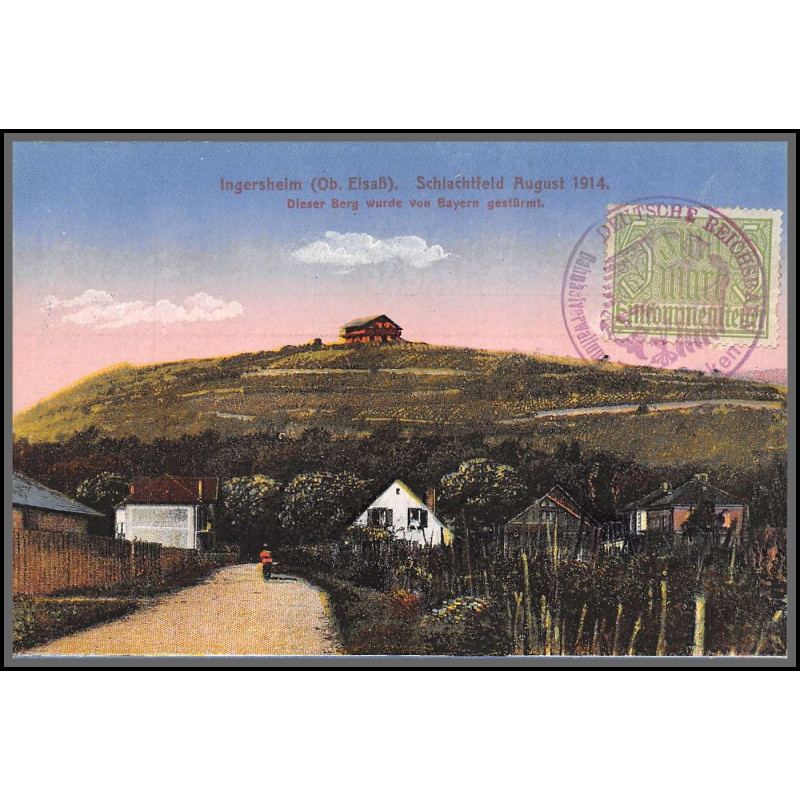 12765 train Railway cachet deutsche reichsbahn zweibrücken 1923 ingersheim vosges carte postale postcard reich allemagne