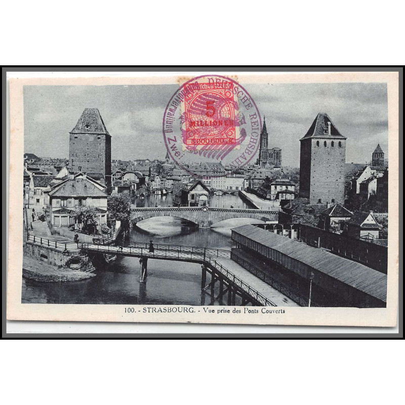 12774 train Railway cachet deutsche reichsbahn zweibrücken 1923 strasbourg ponts couverts carte postale postcard reich