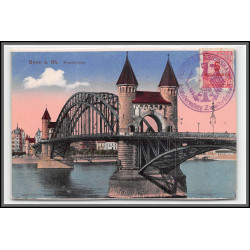12777 train Railway cachet deutsche reichsbahn zweibrücken 1923 bonn rheinbrücke carte postale postcard reich allemagne