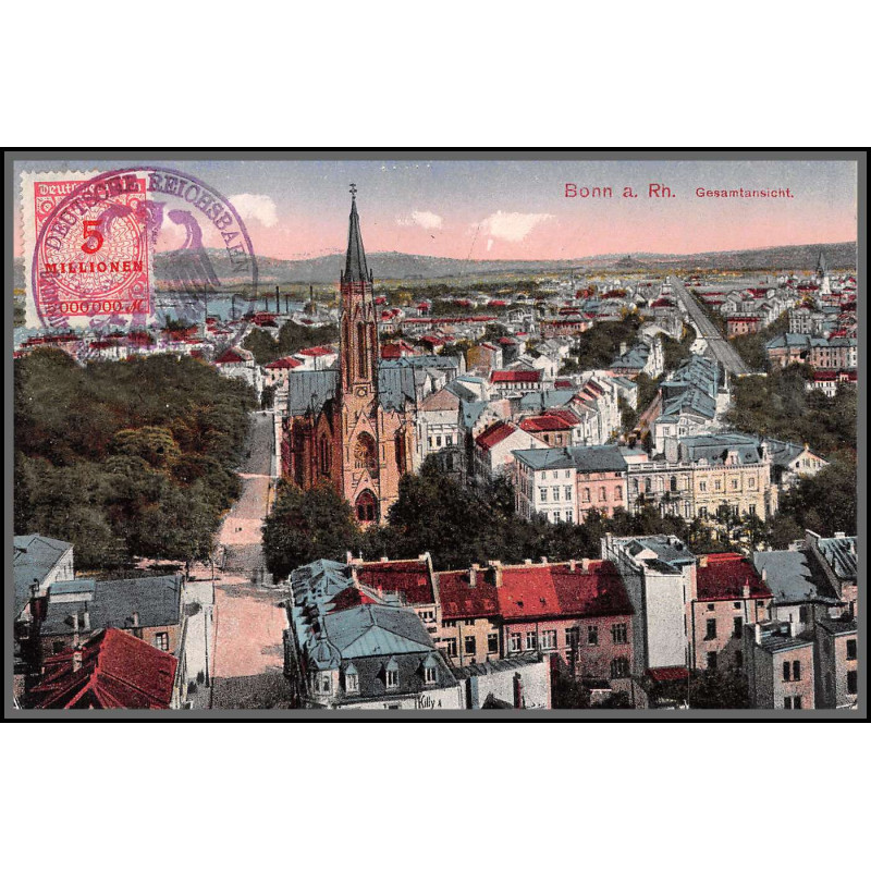 12779 train Railway cachet deutsche reichsbahn zweibrücken 1923 bonn carte postale postcard reich allemagne germany