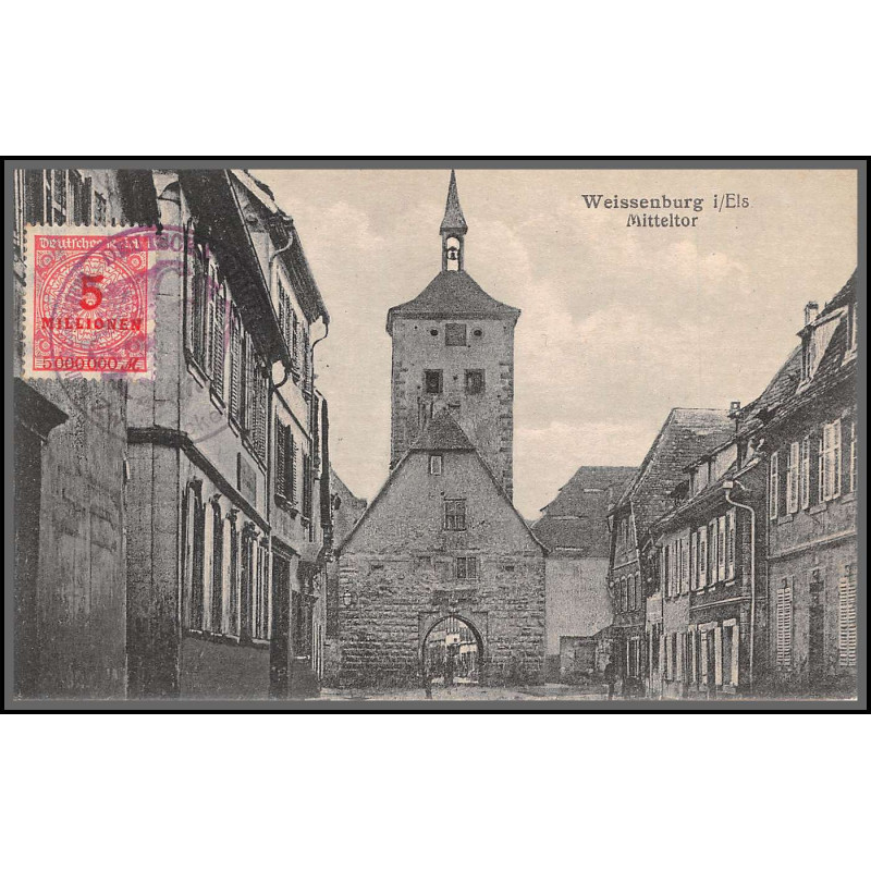 12780 train Railway deutsche reichsbahn zweibrücken 1923 Weissenburg mitteltor carte postale postcard reich germany