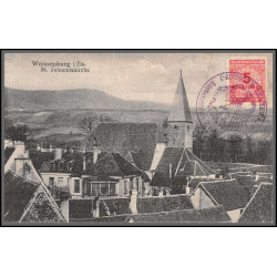 12781 train Railway cachet deutsche reichsbahn zweibrücken 1923 Weissenburg johanniskirche carte postale postcard reich 