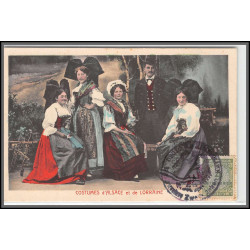 12794 train Railway cachet deutsche reichsbahn zweibrücken 1923 costumes alsace et lorraine carte postale postcard reich
