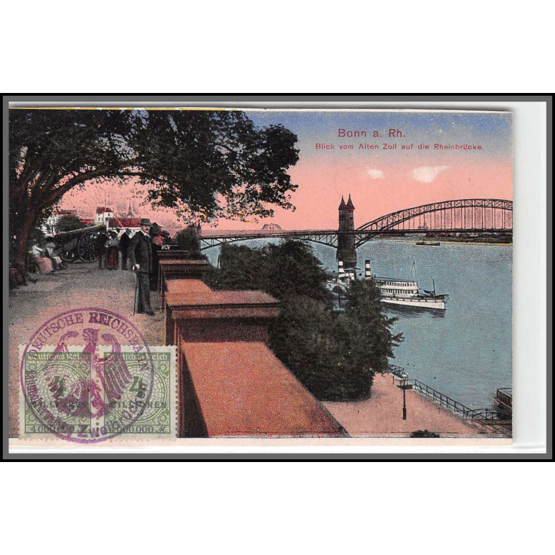 12803 train Railway cachet deutsche reichsbahn zweibrücken 1923 bonn carte postale postcard reich allemagne