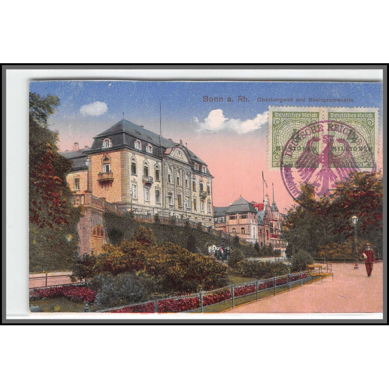 12804 train Railway cachet deutsche reichsbahn zweibrücken 1923 bonn carte postale postcard reich allemagne