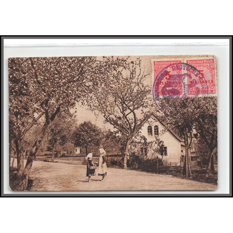 12810 train Railway cachet deutsche reichsbahn zweibrücken 1923 alsacienne carte postale postcard reich allemagne