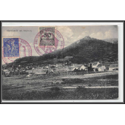 12816 train Railway cachet deutsche reichsbahn zweibrücken 1923 hambach carte postale postcard reich allemagne
