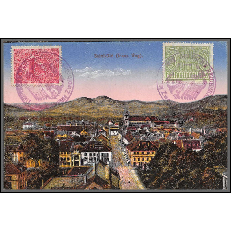 12823 train Railway cachet deutsche reichsbahn zweibrücken 1923 saint dié vosges carte postale postcard reich allemagne