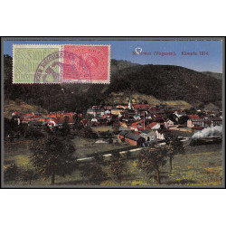 12824 train Railway cachet deutsche reichsbahn zweibrücken 1923 st kreuz vosges carte postale postcard reich allemagne