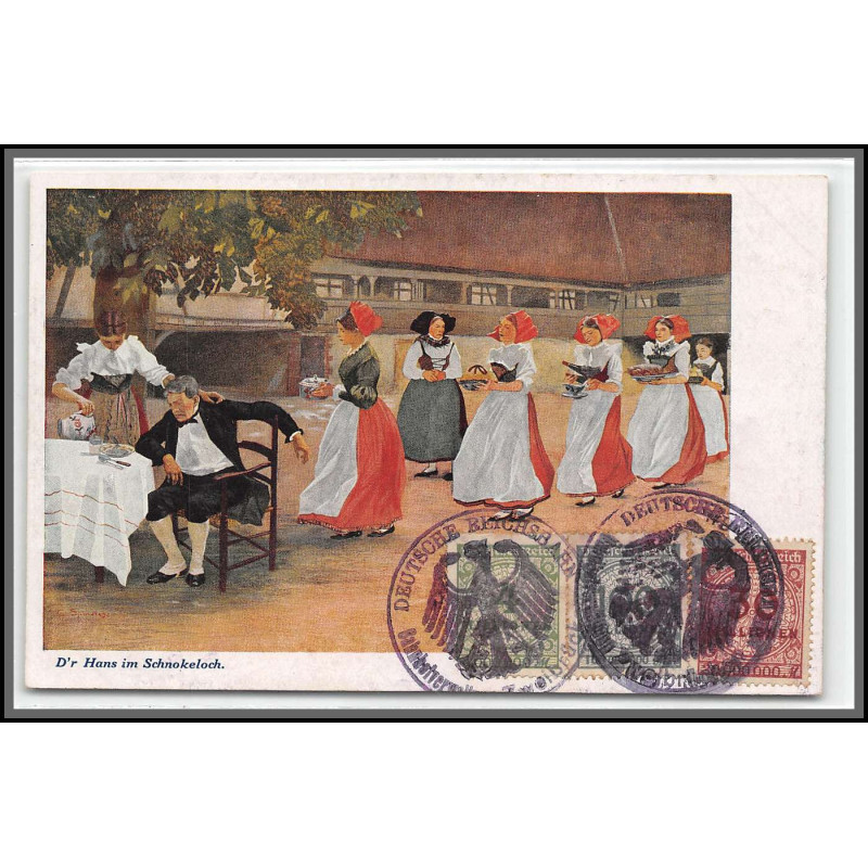 12829 train Railway cachet deutsche reichsbahn zweibrücken 1923 D r Hans im Schnokeloch carte postale postcard reich 