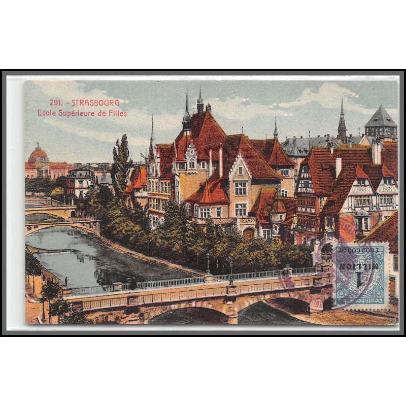 12849 train Railway cachet deutsche reichsbahn zweibrücken 1923 strasbourg ecole superieure de filles carte postale post