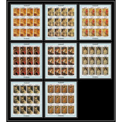 487 Fujeira MNH ** N° 276 / 283 A Tableau (Painting) letter writing week feuilles sheets corot - Gainsborough