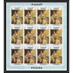 487 Fujeira MNH ** N° 276 / 283 A Tableau (Painting) letter writing week feuilles sheets corot - Gainsborough