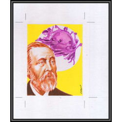3000 France N°1817 belgique N°1730 Maquette d'artiste original paint artist work FDC 1974 signé signed Jean Chesnot upu